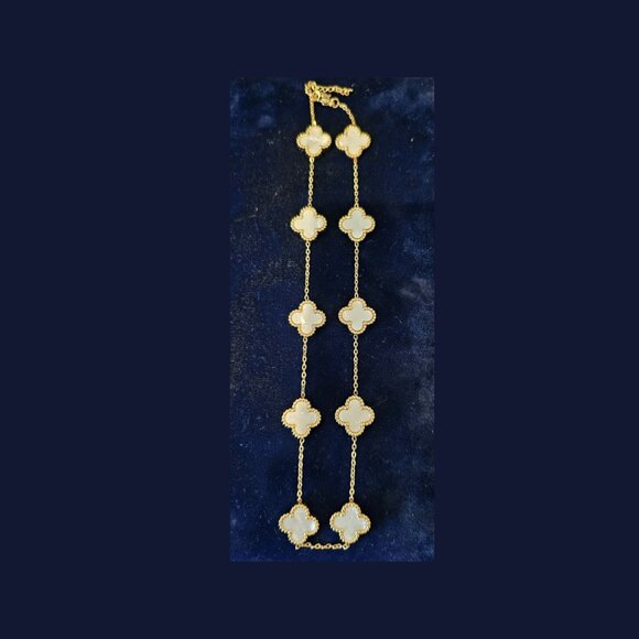 Hope, Faith, Love and Luck clover fashion necklace 16 inches - Picture 4 of 12